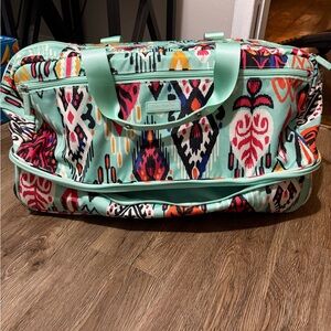 Vera Bradley Mint and Multicolor Travel Bag